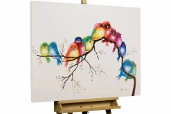 Handgemaltes Gemälde 'Farbengezwitscher' 100x70cm | inkl. Echtheitszertifikat