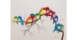 Handgemaltes Gemälde 'Farbengezwitscher' 100x70cm | inkl. Echtheitszertifikat