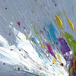 Handgemaltes Gemälde 'Farbiger Schwung' | Echtheitszertifikat inklusive