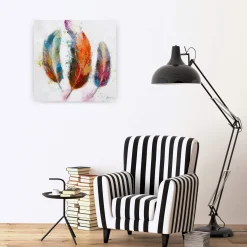 Handgemaltes Gemälde 'Federleicht' 60x60cm | inkl. Echtheitszertifikat