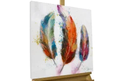 Handgemaltes Gemälde 'Federleicht' 60x60cm | inkl. Echtheitszertifikat