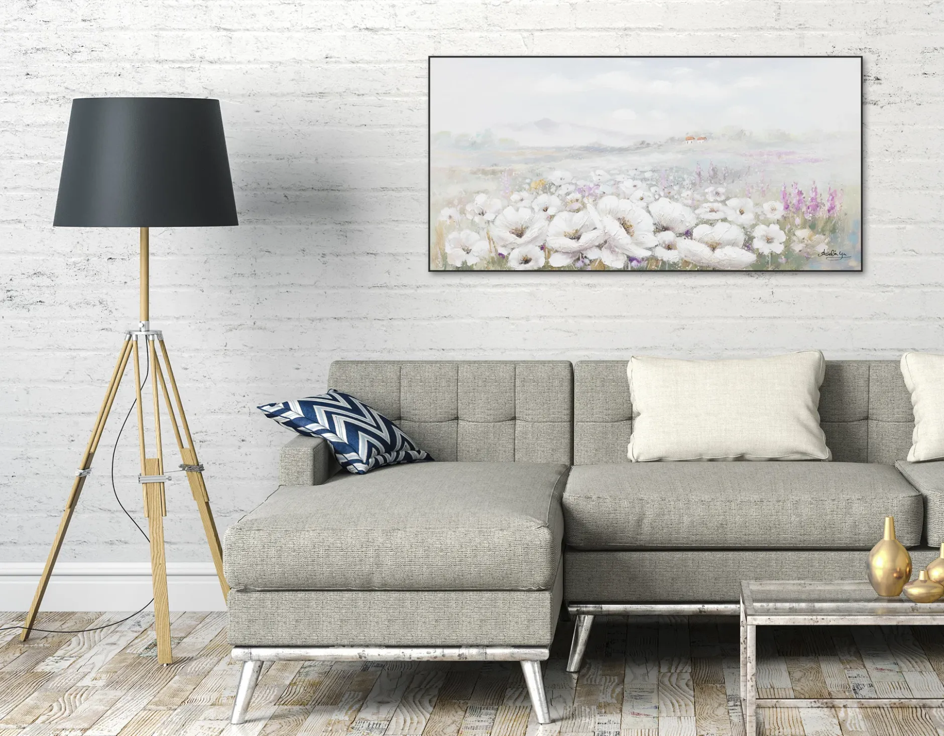 Handgemaltes Gemälde 'Field of Scent' 120x60cm | inkl. Echtheitszertifikat