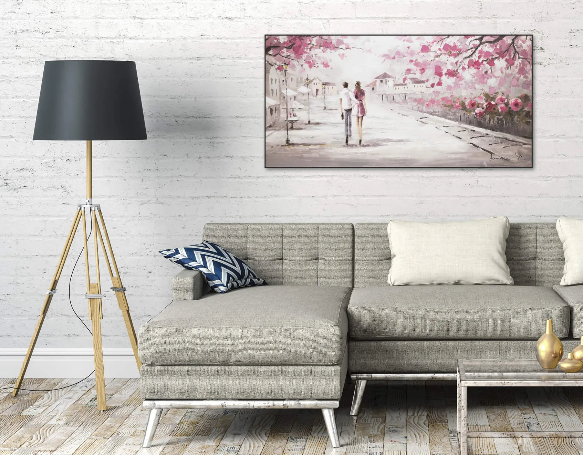 Handgemaltes Gemälde 'First Date' 120x60cm | inkl. Echtheitszertifikat