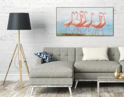 Handgemaltes Gemälde 'Flamingoclique' 120x60cm | inkl. Echtheitszertifikat