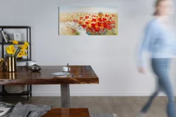 Handgemaltes Gemälde 'Flammende Blüten' 120x60cm | inkl. Echtheitszertifikat