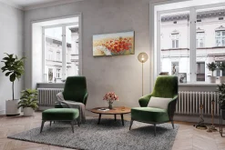 Handgemaltes Gemälde 'Flammende Blüten' 120x60cm | inkl. Echtheitszertifikat