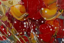 Handgemaltes Gemälde 'Flammende Blüten' 120x60cm | inkl. Echtheitszertifikat