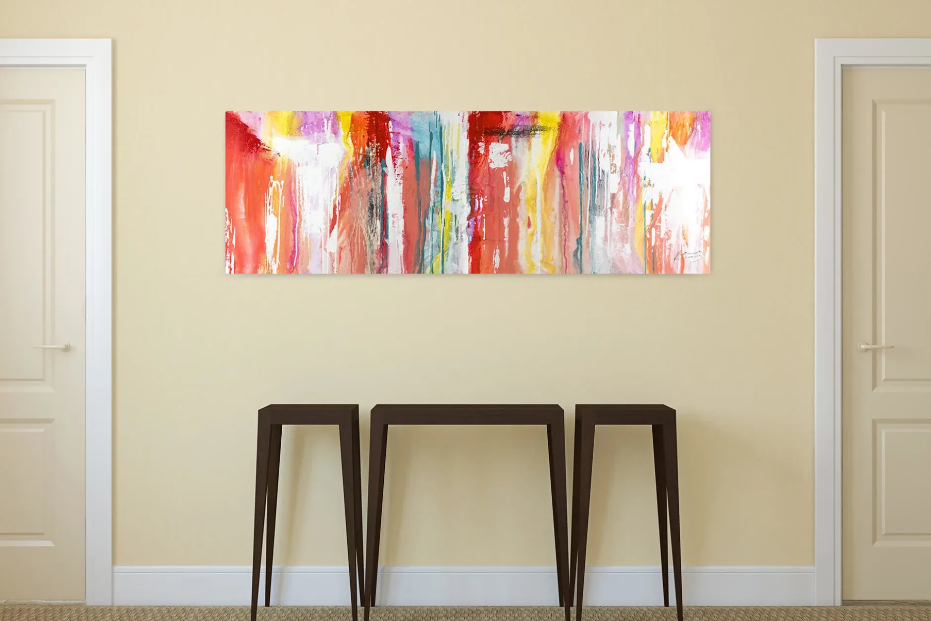 Handgemaltes Gemälde 'Fließende Geborgenheit' 150x50cm | inkl. Echtheitszertifikat