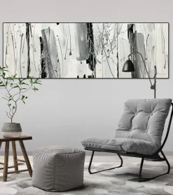 Handgemaltes Gemälde 'Fließende Asche' 150x50cm | inkl. Echtheitszertifikat