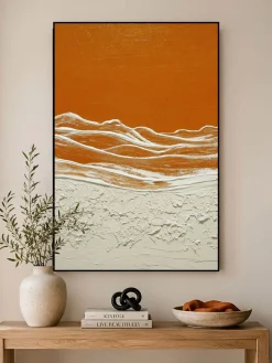 Handgemaltes Gemälde 'Fließender Orange Horizont' | Echtheitszertifikat inklusive