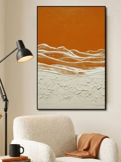Handgemaltes Gemälde 'Fließender Orange Horizont' | Echtheitszertifikat inklusive