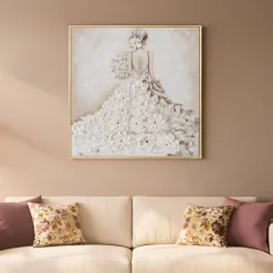 Handgemaltes Gemälde 'Floral Bride Bliss' 80x80cm | inkl. Echtheitszertifikat