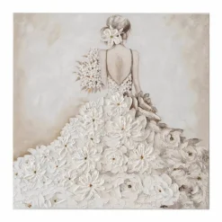 Handgemaltes Gemälde 'Floral Bride Bliss' 80x80cm | inkl. Echtheitszertifikat