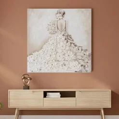 Handgemaltes Gemälde 'Floral Bride Bliss' 80x80cm | inkl. Echtheitszertifikat