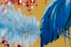 Handgemaltes Gemälde 'Floral Peacock' 90x60cm | inkl. Echtheitszertifikat