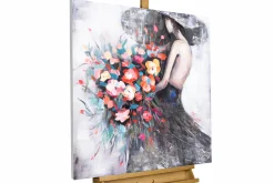 Handgemaltes Gemälde 'Flower Girl' 80x80cm | inkl. Echtheitszertifikat