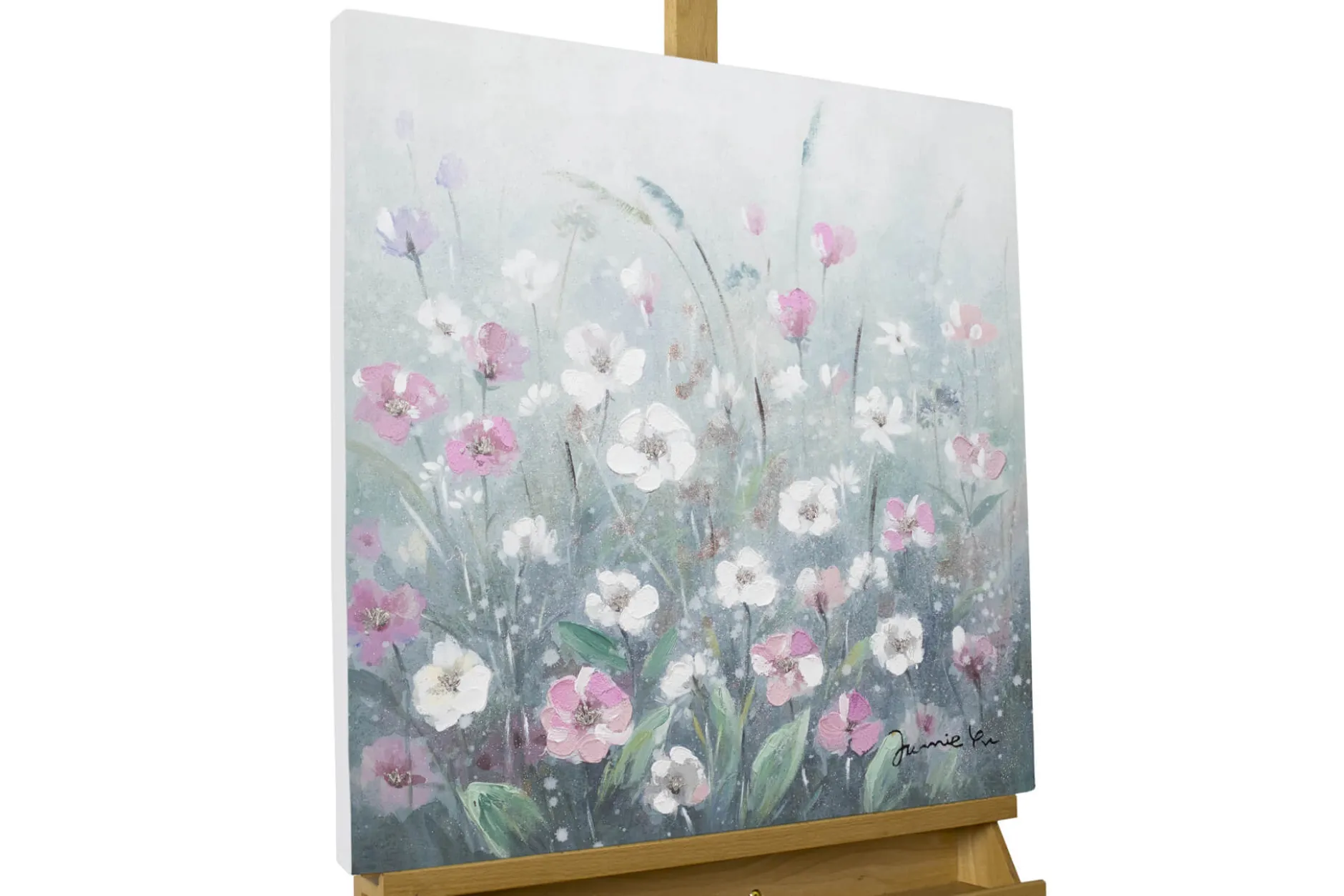 Handgemaltes Gemälde 'Flowery Meadow' 60x60cm | inkl. Echtheitszertifikat