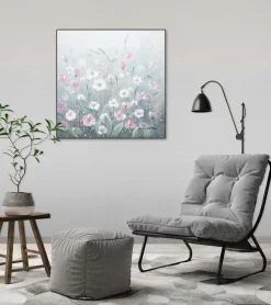 Handgemaltes Gemälde 'Flowery Meadow' 60x60cm | inkl. Echtheitszertifikat