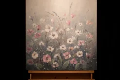 Handgemaltes Gemälde 'Flowery Meadow' 60x60cm | inkl. Echtheitszertifikat