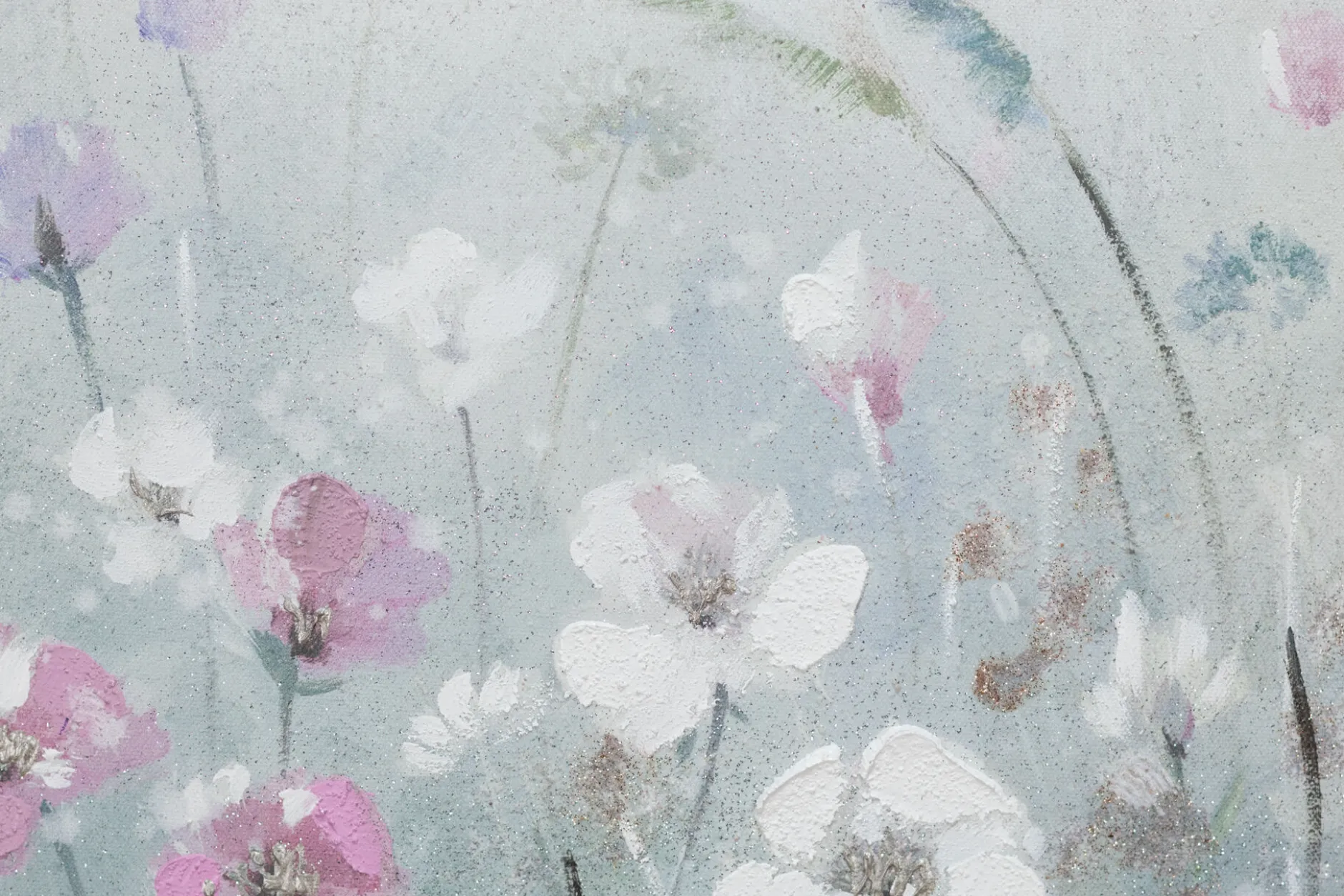 Handgemaltes Gemälde 'Flowery Meadow' 60x60cm | inkl. Echtheitszertifikat