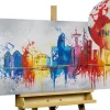 Handgemaltes Gemälde 'Frankfurt im Flug' 120x60cm | inkl. Echtheitszertifikat