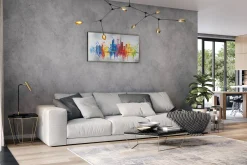 Handgemaltes Gemälde 'Frankfurt im Flug' 120x60cm | inkl. Echtheitszertifikat