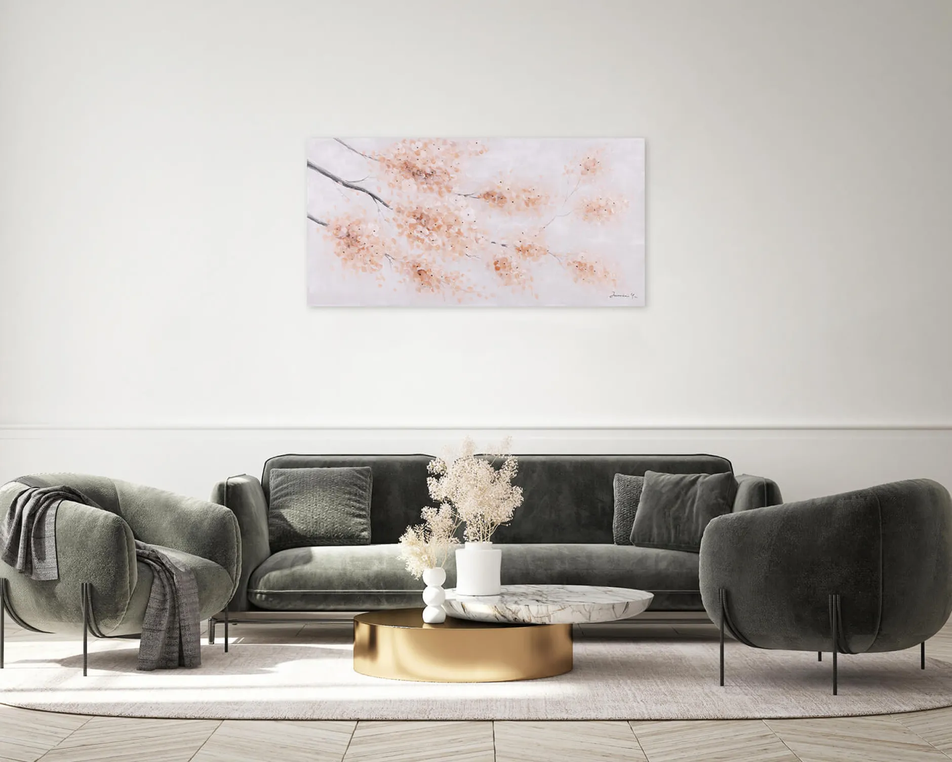 Handgemaltes Gemälde 'Frühlingsschönheit' 120x60cm | inkl. Echtheitszertifikat