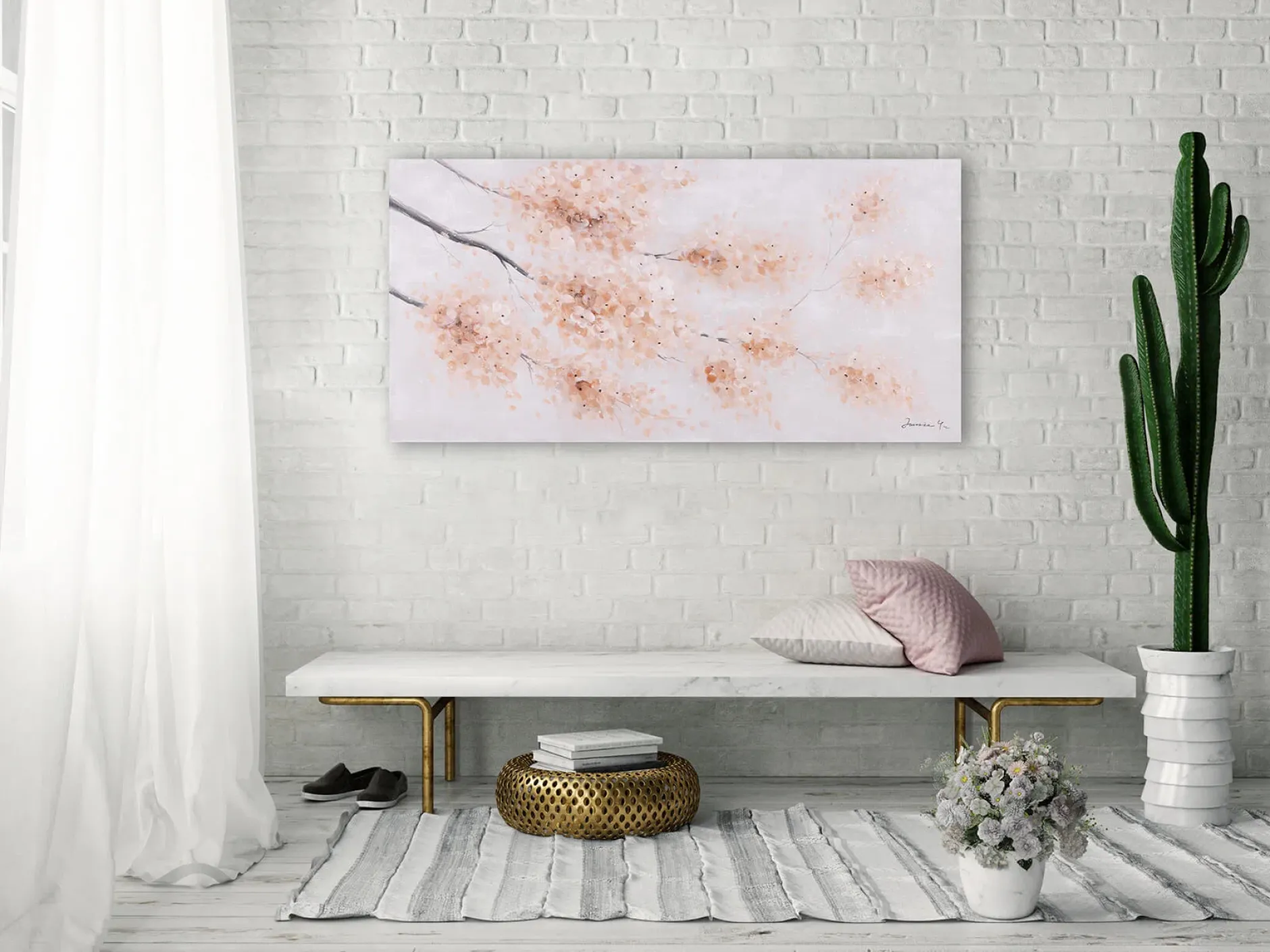 Handgemaltes Gemälde 'Frühlingsschönheit' 120x60cm | inkl. Echtheitszertifikat