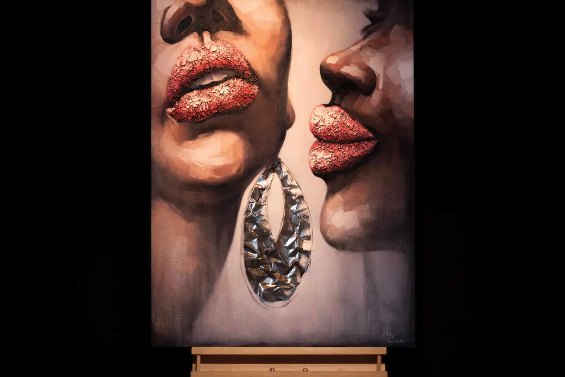 Handgemaltes Gemälde 'Friendly Secret' 75x100cm | inkl. Echtheitszertifikat