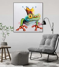 Handgemaltes Gemälde 'Froschkönig' 80x80cm | inkl. Echtheitszertifikat