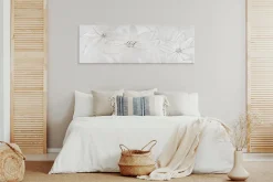 Handgemaltes Gemälde 'Frozen Flowers' 150x50cm | inkl. Echtheitszertifikat