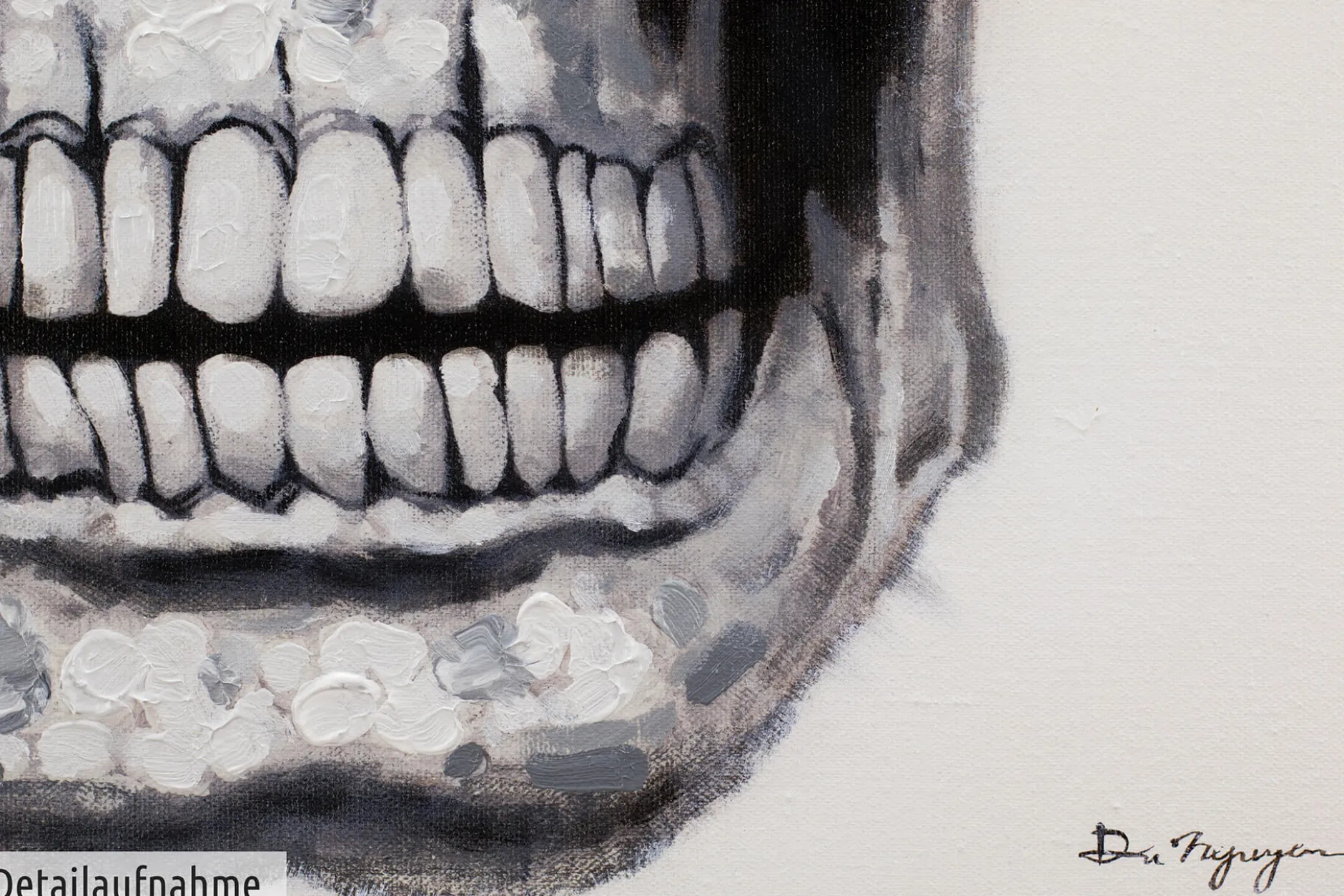 Handgemaltes Gemälde 'Funky Totenkopf' 80x80cm | inkl. Echtheitszertifikat