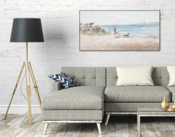 Handgemaltes Gemälde 'Gassi am Strand' | inkl. Echtheitszertifikat