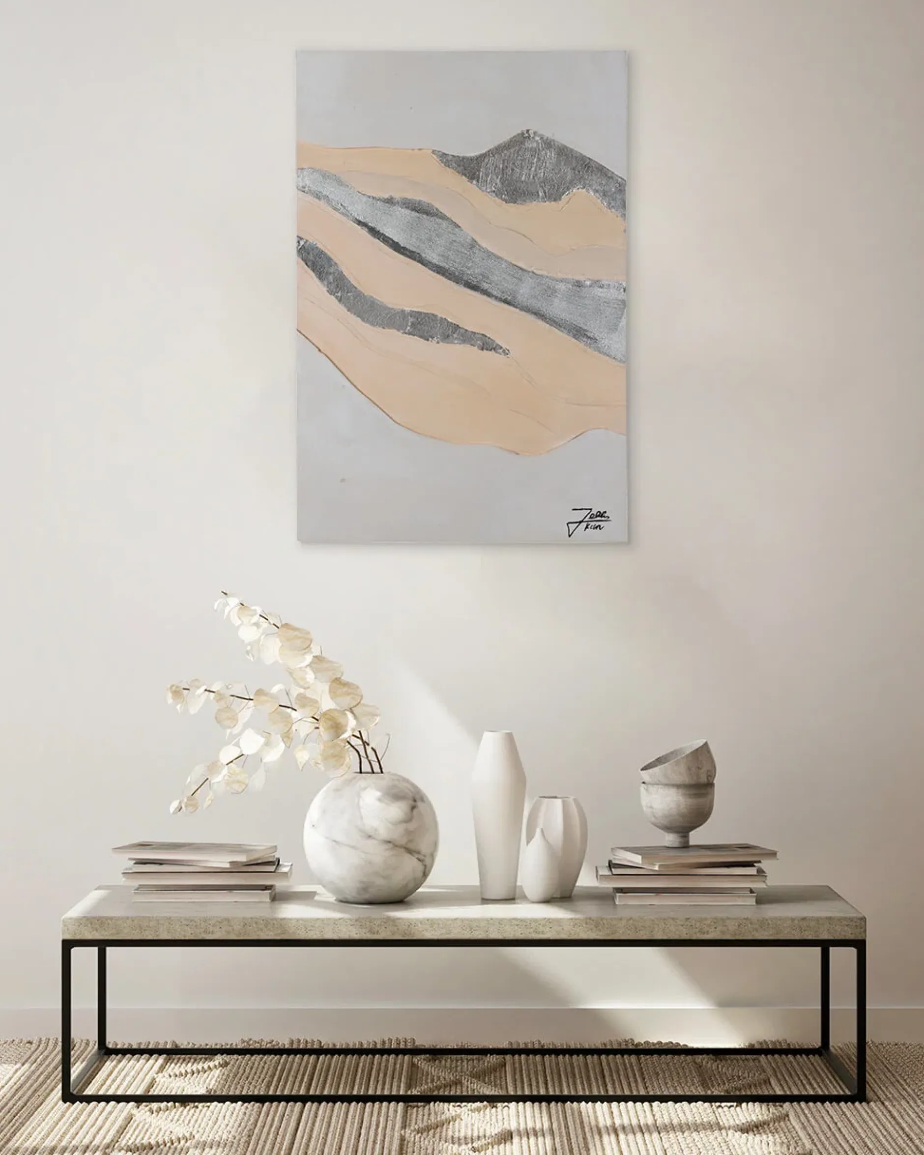 Handgemaltes Gemälde 'Gebirge im Morgenlicht' 60x90cm | inkl. Echtheitszertifikat