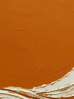 Handgemaltes Gemälde 'Geschichtete Orange Welle' | Echtheitszertifikat inklusive