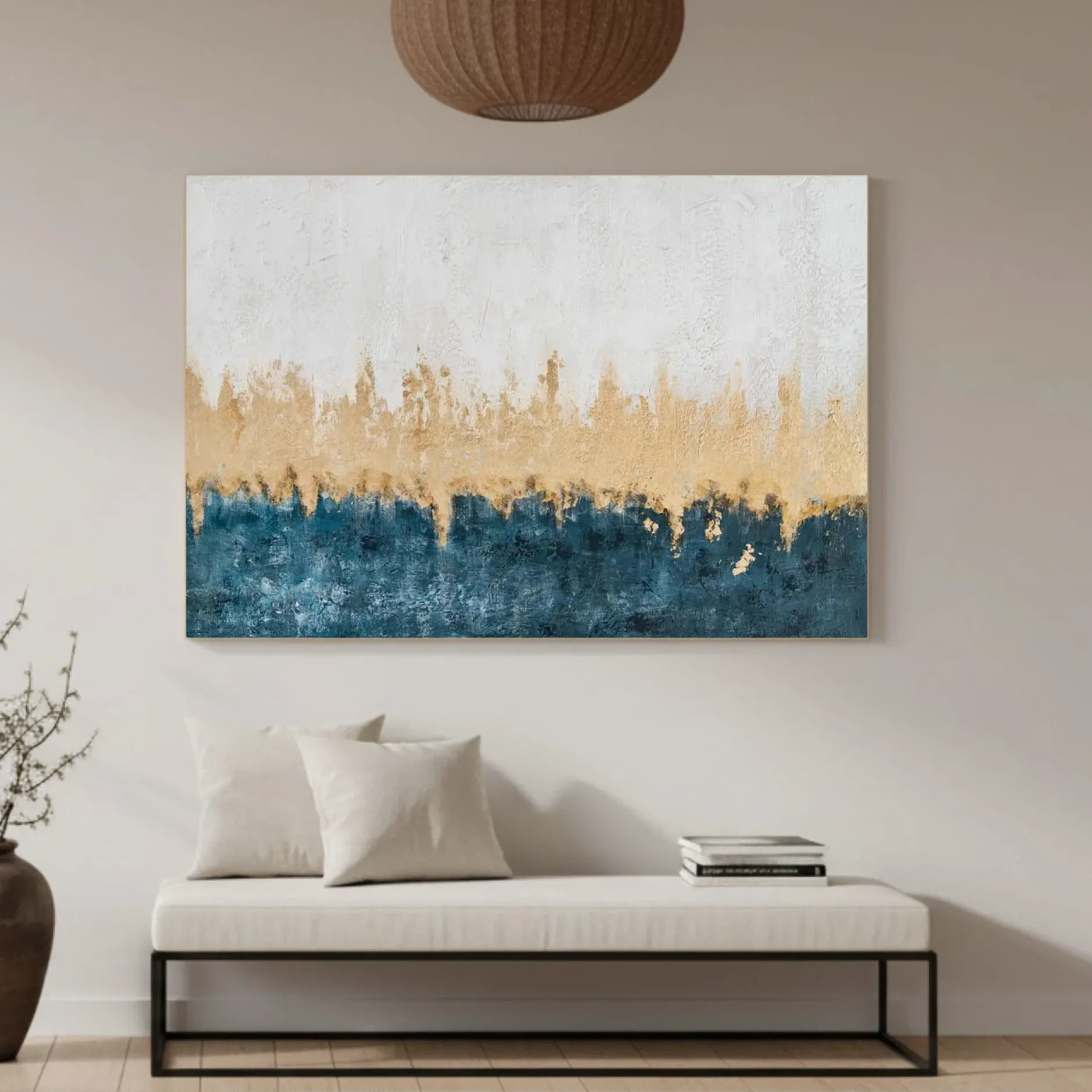 Handgemaltes Gemälde 'Gilded Nebula' 90x60cm | inkl. Echtheitszertifikat