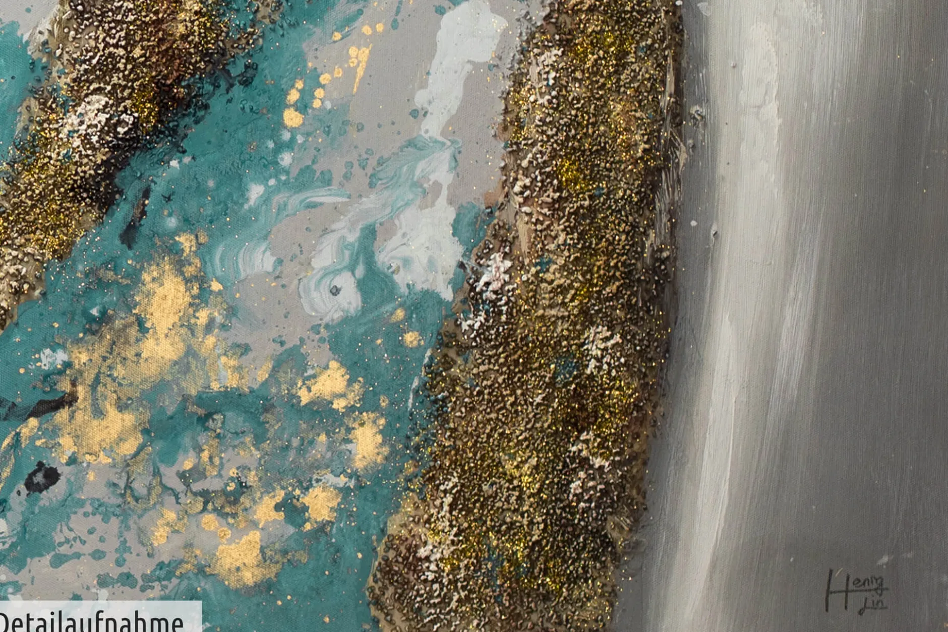 Handgemaltes Gemälde 'Glacial Shore' 150x50cm | inkl. Echtheitszertifikat