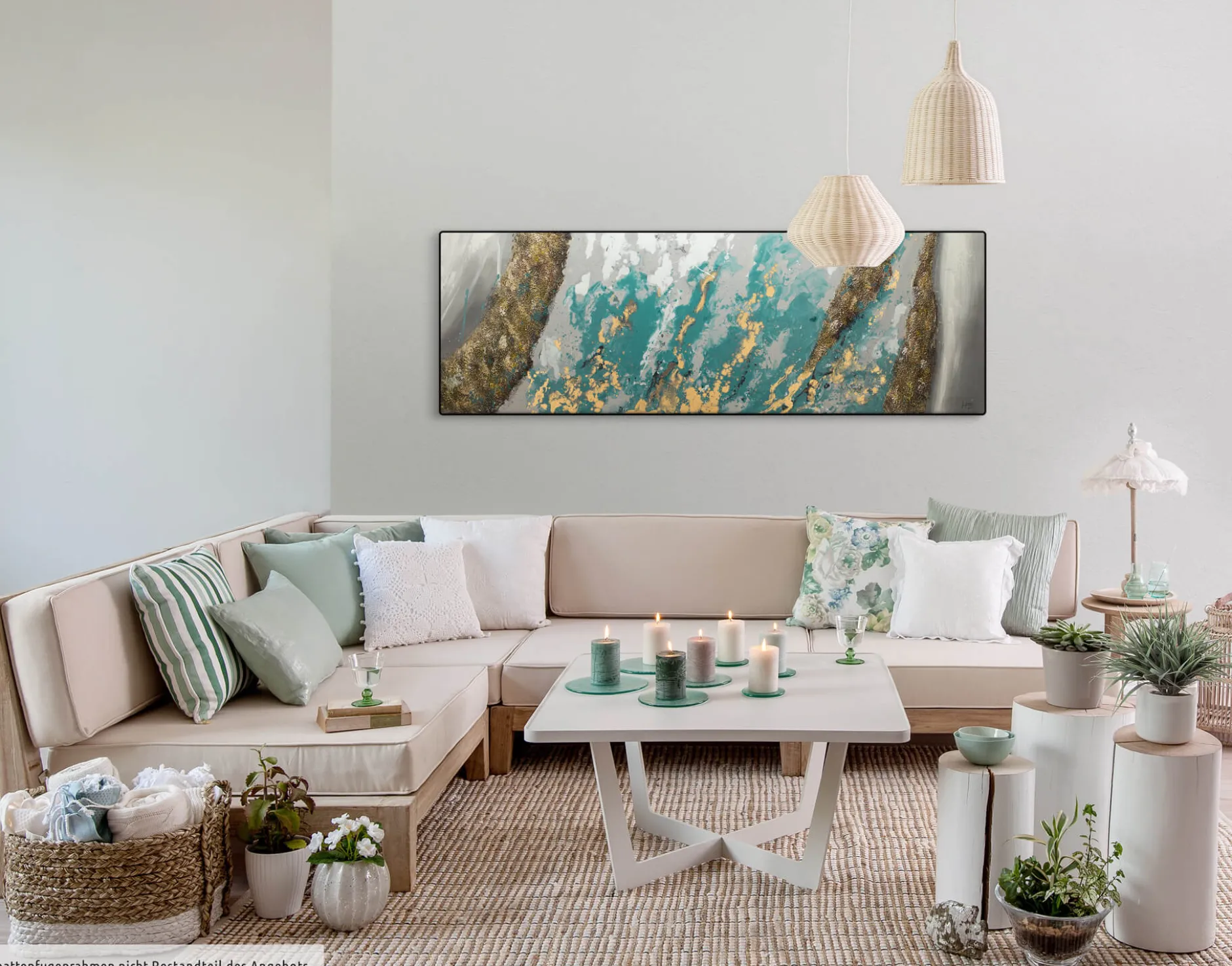 Handgemaltes Gemälde 'Glacial Shore' 150x50cm | inkl. Echtheitszertifikat