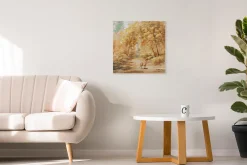 Handgemaltes Gemälde 'Golden Clearing' 60x60cm | inkl. Echtheitszertifikat