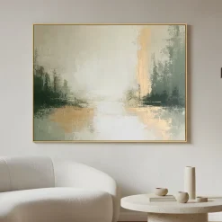Handgemaltes Gemälde 'Goldener Nebelhorizont' | Echtheitszertifikat inklusive
