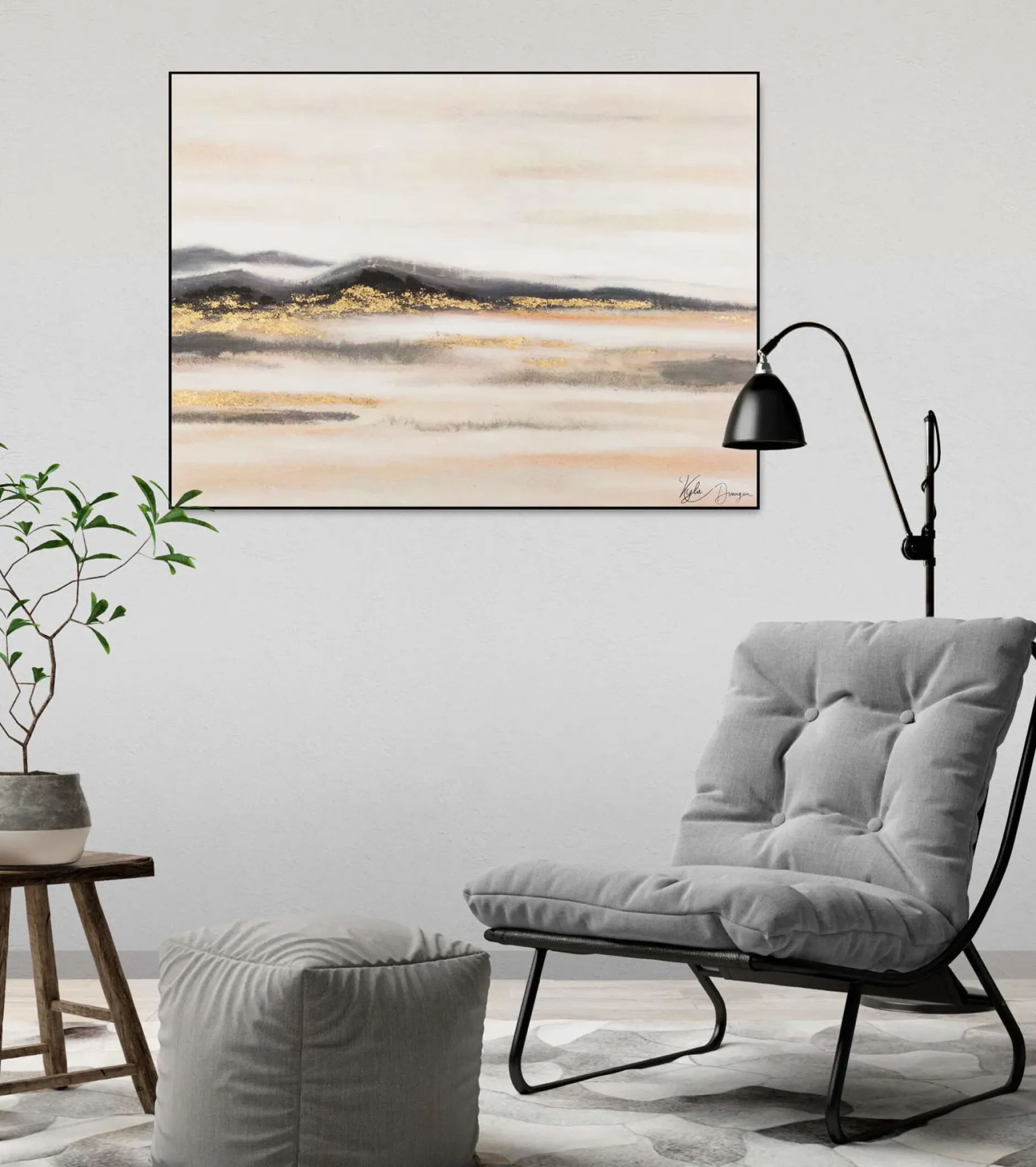 Handgemaltes Gemälde 'Goldene Steppe' 100x75cm | inkl. Echtheitszertifikat