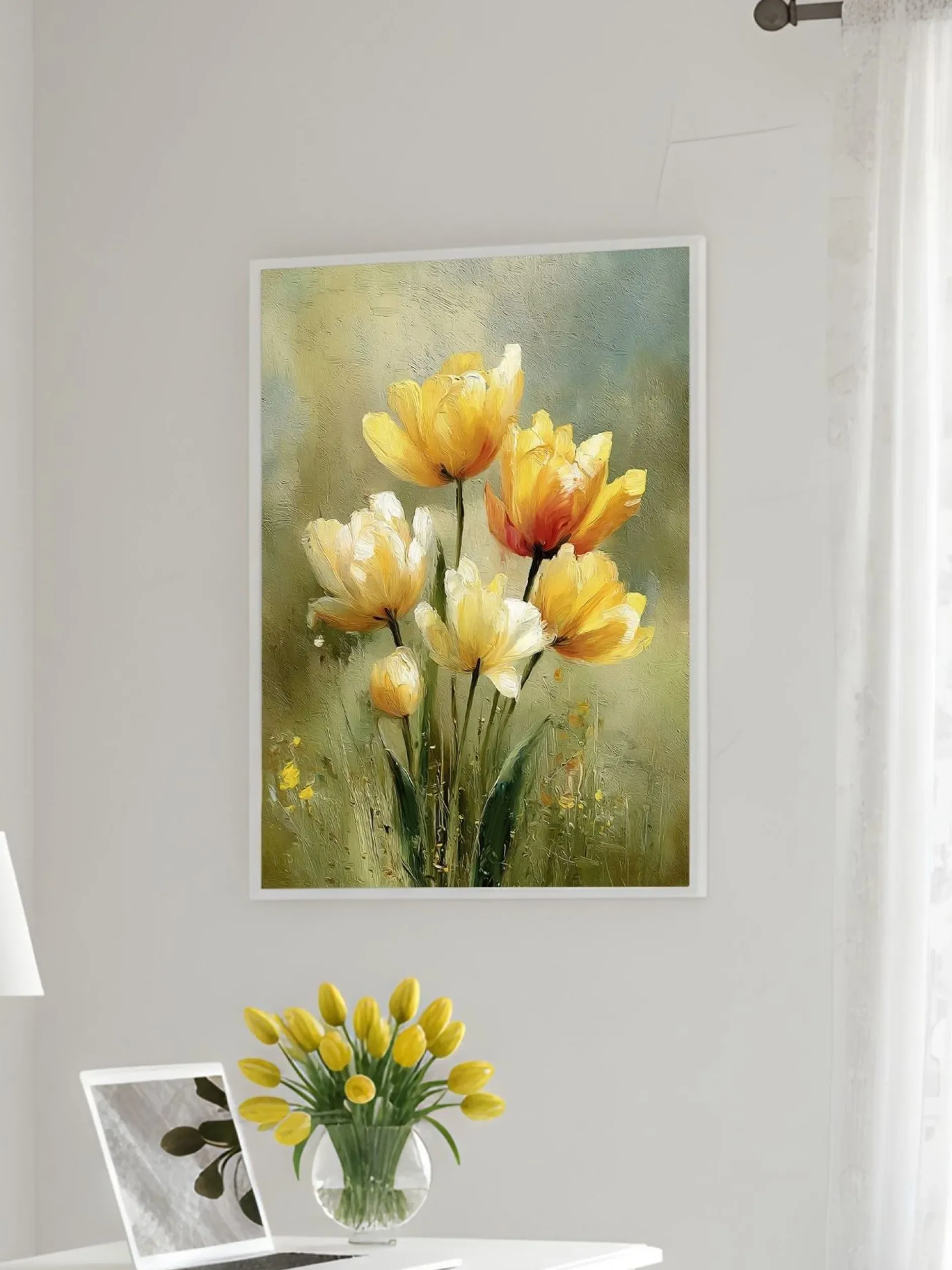 Handgemaltes Gemälde 'Goldene Tulpen' | Echtheitszertifikat inklusive