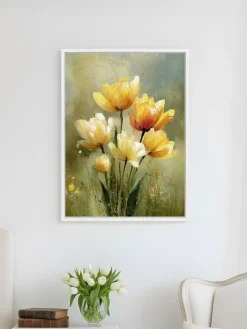 Handgemaltes Gemälde 'Goldene Tulpen' | Echtheitszertifikat inklusive