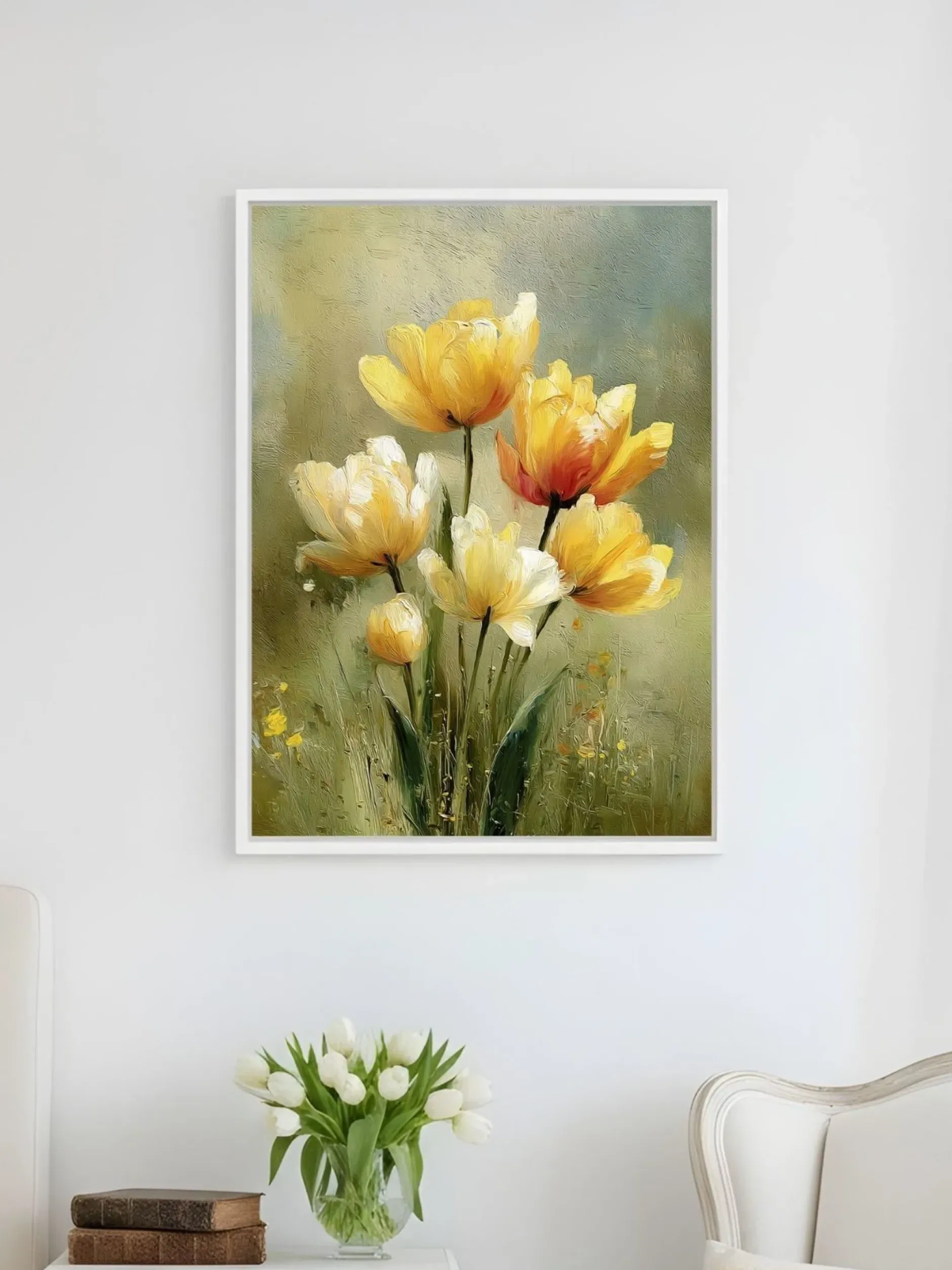 Handgemaltes Gemälde 'Goldene Tulpen' | Echtheitszertifikat inklusive