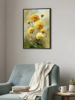 Handgemaltes Gemälde 'Goldene Ringelblumen' | Echtheitszertifikat inklusive