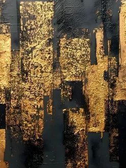 Handgemaltes Gemälde 'Goldene Skyline' | Echtheitszertifikat inklusive