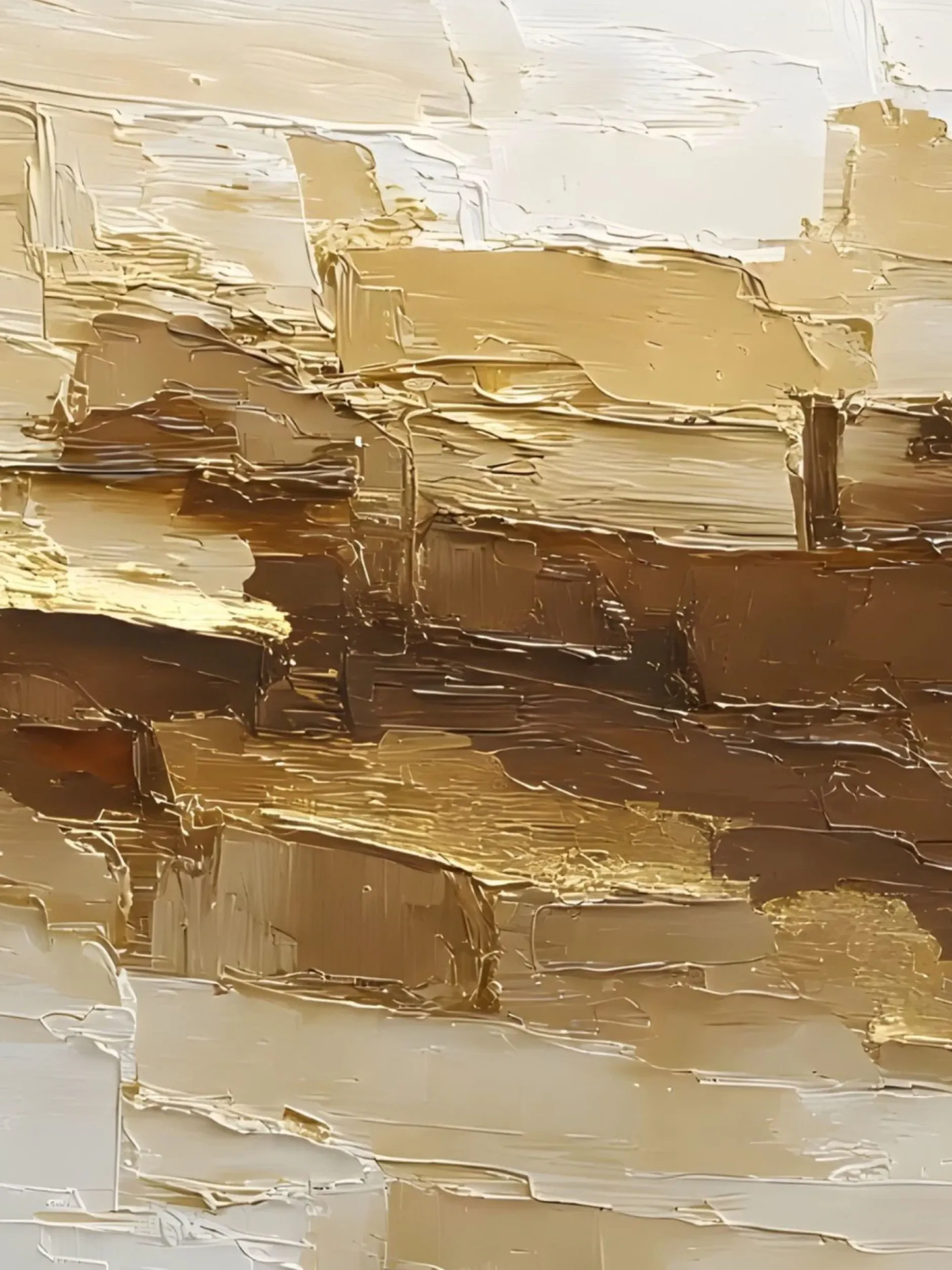 Handgemaltes Gemälde 'Goldene Schichten' | Echtheitszertifikat inklusive