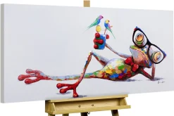 Handgemaltes Gemälde 'Grüner Charmeur' 120x60cm | inkl. Echtheitszertifikat
