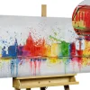 Handgemaltes Gemälde 'Hanover Skyline Silhouette' 120x60cm | inkl. Echtheitszertifikat