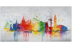 Handgemaltes Gemälde 'Hanover Skyline Silhouette' 120x60cm | inkl. Echtheitszertifikat